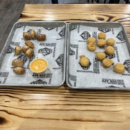Pretzel bites and sweet corn nuggets.