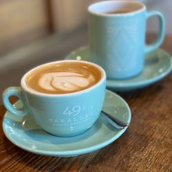 49th Parallel Coffee - 10.8.23 Maple sea salt latte and black coffee