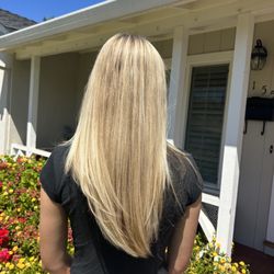 Blonde highlights and cur