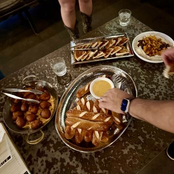 Pinewood Social - Hummus, Pretzels, and Hushpuppies- Hummus was next level. - American Near Me - Nashville, Tennessee
