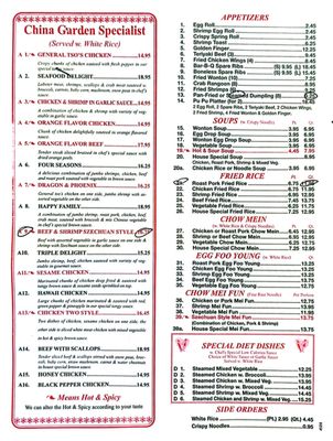 Menu photo 1 China Garden Burlington, CT Menu photo 1 China Garden Burlington, CT