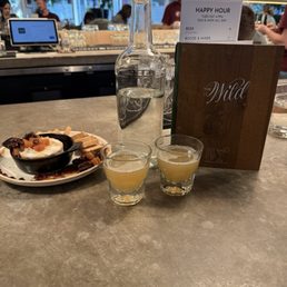 Baked Brie, green tea shots Baked Brie, green tea shots
