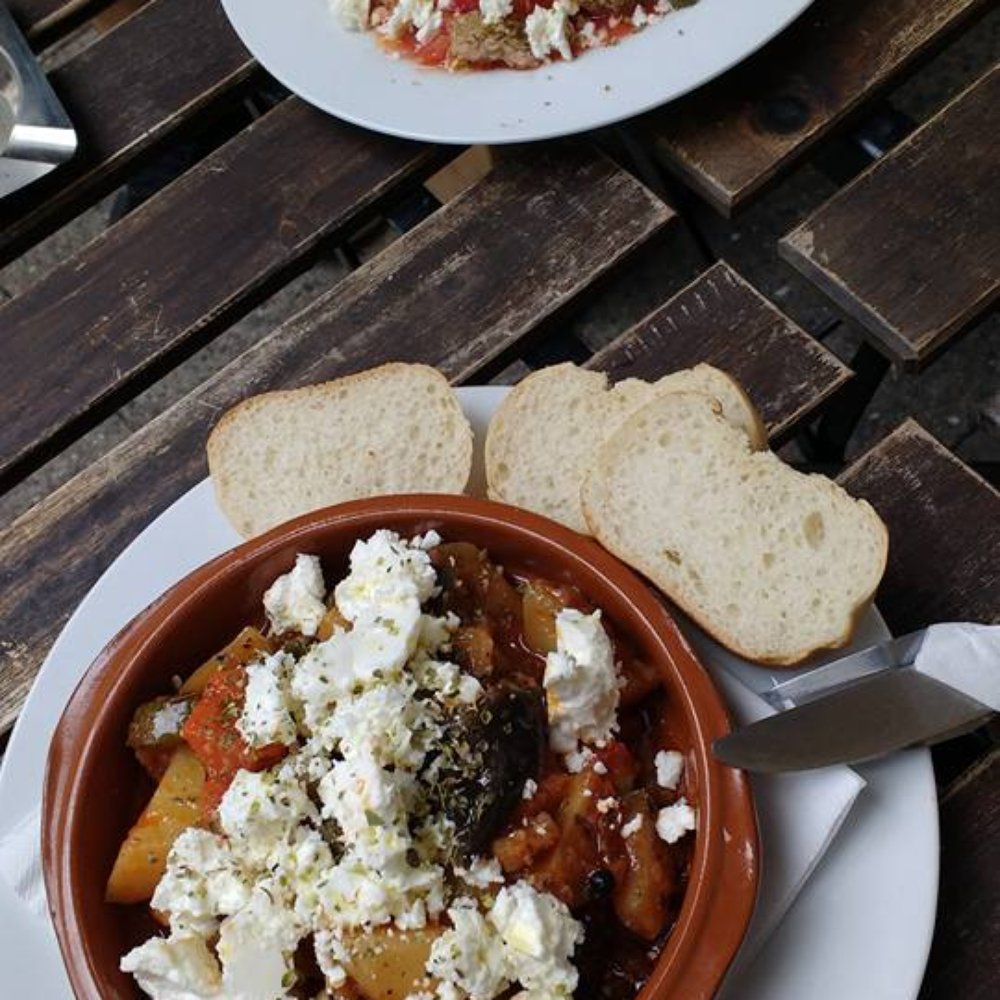 Myxa - briam (baked vegetables) and dakos salad - Cafes Near Me - Berlin, BE Myxa - briam (baked vegetables) and dakos salad - Cafes Near Me - Berlin, BE