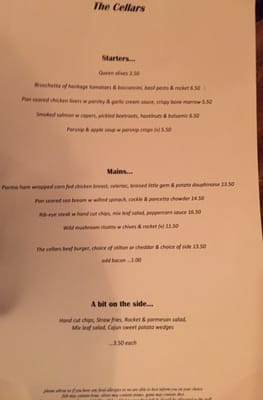 Menu photo 3 The Cellars London, XGL Menu photo 3 The Cellars London, XGL