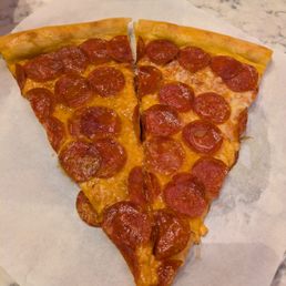 One slice cut in half One slice cut in half