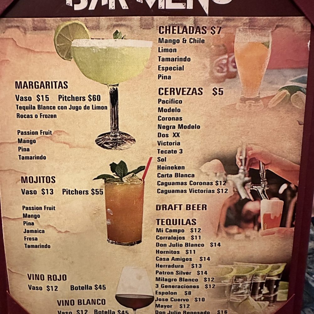 Que Chula Es Puebla - a bar menu - Mexican Near Me - Philadelphia, Pennsylvania