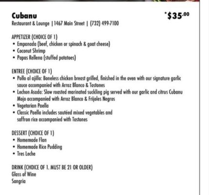 Menu photo 4 CubaNu Restaurant & Lounge Rahway, NJ