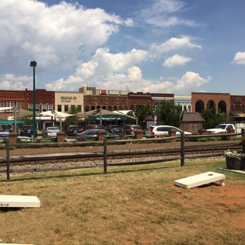 Olde Hickory Station - Great view of downtown from our seats.  We can also watch the train go by or shop in the market for cheeses, wines, and beers. - New American Near Me - Hickory, North Carolina