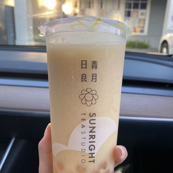 Sunright Tea Studio - Green tea yogurt (yakult) with honey boba - Bubble Tea Near Me - Irvine, California Sunright Tea Studio - Green tea yogurt (yakult) with honey boba - Bubble Tea Near Me - Irvine, California