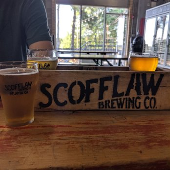 Scofflaw Brewing - A (partially drunk) flight of beers (between 1-5 6oz pours) - Breweries Near Me - Atlanta, Georgia Scofflaw Brewing - A (partially drunk) flight of beers (between 1-5 6oz pours) - Breweries Near Me - Atlanta, Georgia