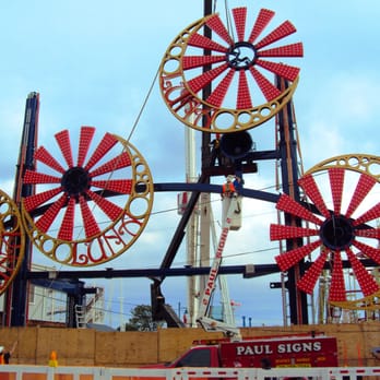 Paul Signs - Installing the Luna Park Entrance signage. - Signmaking Near Me - Brooklyn, New York
