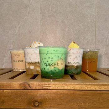 Dulche - [L to R] King Phoenix Oolong MT, Coconut, Pandan, House, Mango GT | IG: @keilanieats - Desserts Near Me - Garden Grove, California