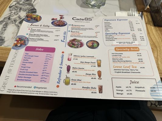 Menu photo 4 Cafe 85- Downtown Toronto, ON