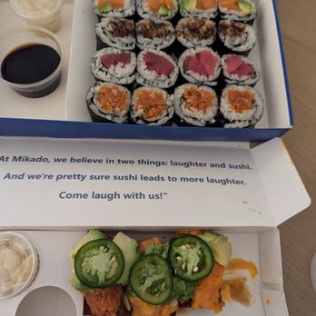 Mikado - crispy rice + 4 rolls. proper portions of fish!! - Sushi Bars Near Me - New York, New York