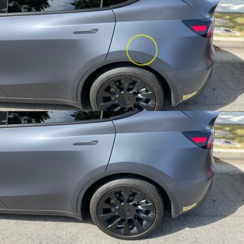 Fix-A-Dent Now  - Tesla driver rear quarter panel - Mobile Dent Repair Near Me
