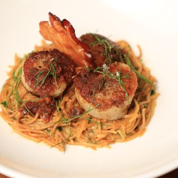 Costera - Scallops a la Plancha with Saffron Fideos and Bacon - Spanish Near Me - New Orleans, Louisiana