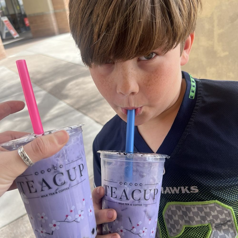 Teacup - My birthday Boy and I had a date! Yummy Taro Milk Tea with Boba. - Coffee & Tea Near Me - Litchfield Park, Arizona Teacup - My birthday Boy and I had a date! Yummy Taro Milk Tea with Boba. - Coffee & Tea Near Me - Litchfield Park, Arizona
