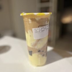 Happy Lemon - D5 Boba Milk Tea w/Cream Puff (lots of cream puff )