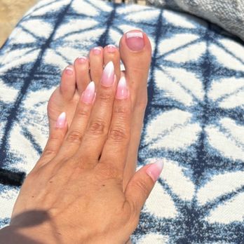 Elegant Nails & Spa - gel pink ombré french nails + gel-x repair and gel pink french pedicure - Nail Salons Near Me - Goleta, California Elegant Nails & Spa - gel pink ombré french nails + gel-x repair and gel pink french pedicure - Nail Salons Near Me - Goleta, California
