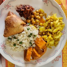 a plate of food on a table
