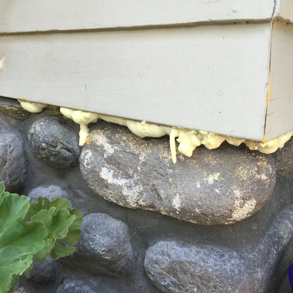 Sloppy foundation seal with a $45 charge to follow up and trim Sloppy foundation seal with a $45 charge to follow up and trim