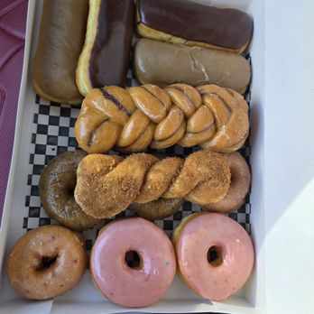 Good To Go Donuts - Dozen donuts $20 Chocolate and maple bars, cinnamon twists, blueberry and strawberry glazed, classic pink donuts. Bonus - Tiger Tail - Donuts Near Me - Rancho Cucamonga, California Good To Go Donuts - Dozen donuts $20 Chocolate and maple bars, cinnamon twists, blueberry and strawberry glazed, classic pink donuts. Bonus - Tiger Tail - Donuts Near Me - Rancho Cucamonga, California
