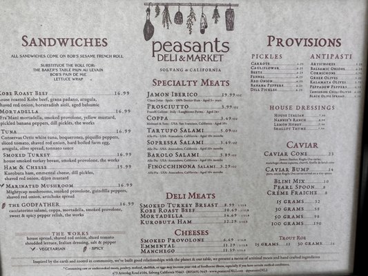 Menu photo 6 Peasants Deli & Arcade Solvang, CA Menu photo 6 Peasants Deli & Arcade Solvang, CA