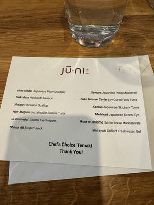 Menu photo 3 jū-ni San Francisco, CA Menu photo 3 jū-ni San Francisco, CA