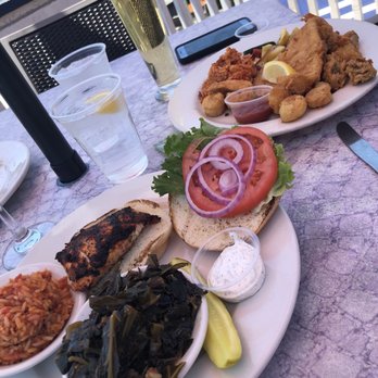 Water's Edge - Blackened Mahi Sandwich Fried Seafood Basket - Seafood Near Me - Mount Pleasant, South Carolina