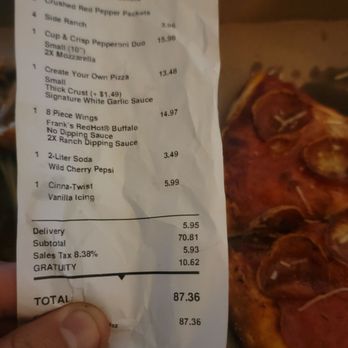 Pizza Guys - Receipt - Pizza Near Me - Las Vegas, Nevada Pizza Guys - Receipt - Pizza Near Me - Las Vegas, Nevada