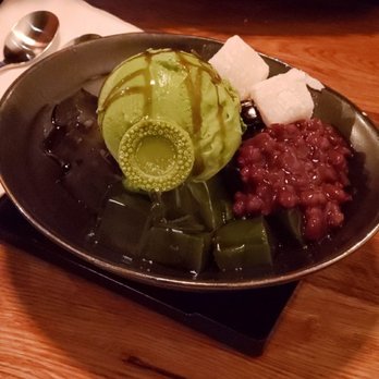 Nippon Cha - Matcha ice cream w/mochi, jelly, red bean paste (w/green tea medallion). Seems like this isn't on online menus, but is def in the menu book. - Japanese Near Me - Bayside, New York