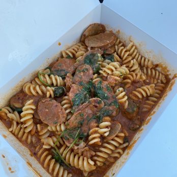 Al Dente - Spicy Fusilli with Sausage and Spinach - Italian Near Me - Garden Grove, California Al Dente - Spicy Fusilli with Sausage and Spinach - Italian Near Me - Garden Grove, California