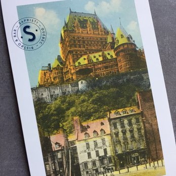 Sapristi - You get a cool postcard with your bill showing the Le Château Frontenac, now a hotel, and their Champlain location in the foreground. - Italian Near Me - Quebec City, Quebec Sapristi - You get a cool postcard with your bill showing the Le Château Frontenac, now a hotel, and their Champlain location in the foreground. - Italian Near Me - Quebec City, Quebec