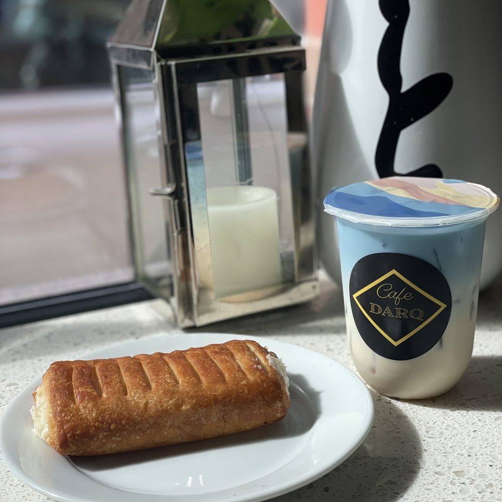 Cafe Darq - Cheese Danish, Butterfly Pea Seasalt Caramel Latte - Asian Fusion Near Me - Boston, Massachusetts Cafe Darq - Cheese Danish, Butterfly Pea Seasalt Caramel Latte - Asian Fusion Near Me - Boston, Massachusetts