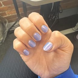 lilac chrome dip manicure lilac chrome dip manicure