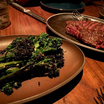 Matu - Broccolini and 12oz Ribeye - Steakhouses Near Me - Beverly Hills, California Matu - Broccolini and 12oz Ribeye - Steakhouses Near Me - Beverly Hills, California
