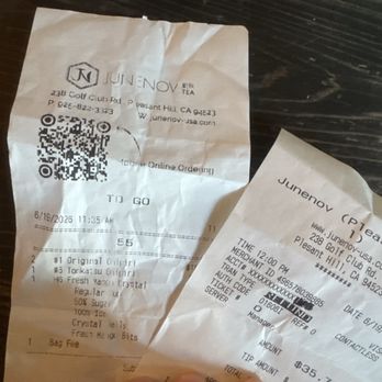 Junenov Tea - Ordered at 11:35am. 12:00pm still no onigiri. Requested refund - Bubble Tea Near Me - Pleasant Hill, California