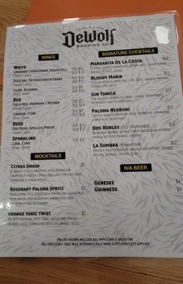 Menu photo 7 DeWolf Brewing Company Victor, NY Menu photo 7 DeWolf Brewing Company Victor, NY