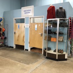 St. Vincent de Paul Thrift Store - Dressing rooms, with coded doors.