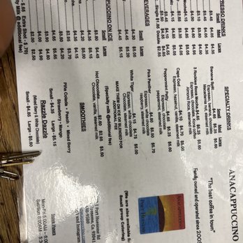 Anacappuccino - menu - Coffee & Tea Near Me - Port Hueneme, California