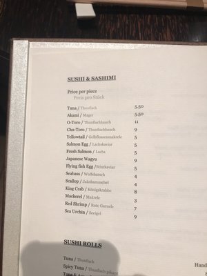 Menu photo 1 Matsuhisa Munich Munich, BY Menu photo 1 Matsuhisa Munich Munich, BY