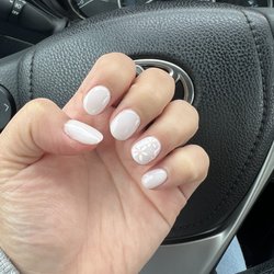 Love Nail Spa - The best service ! American dip , white flowers , with pink salmon middle