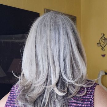 Aveda Experience Center & Salon - From yellow, brown and grey to a platinum ash! - Hair Salons Near Me - Palm Desert, California