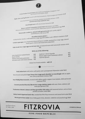 Menu photo 5 Fitzrovia St Kilda, VIC Menu photo 5 Fitzrovia St Kilda, VIC