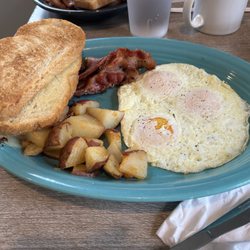 Our Diner - Imperial Platter (2/2):  3 Eggs Over Easy, 2 Sausage Links, 2 Strips of Bacon, Home Fries, Italian Toast