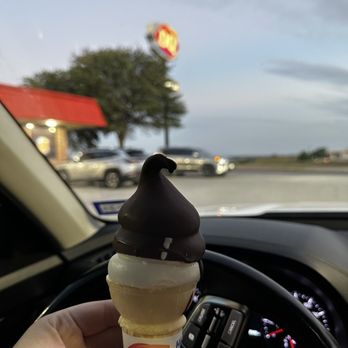 Dairy Queen - The dipped cones ($.50 extra) are getting better and better  and before I could even say anything, the window was closed in my face. - Fast Food Near Me - Rhome, Texas