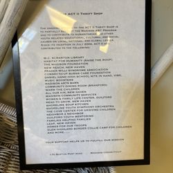Act II Thrift Shop - Act II mission statement