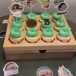 Stepdaughter's Baby Yoda Theme Birthday cupcakes Stepdaughter's Baby Yoda Theme Birthday cupcakes