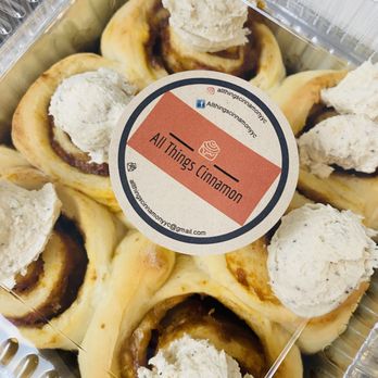 All Things Cinnamon - a container of cinnamon buns - Desserts Near Me All Things Cinnamon - a container of cinnamon buns - Desserts Near Me