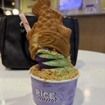 Rice Culture - Ube Pandan (Filipino) Swirl w/ Ube Taiyaki - Desserts Near Me - Vienna, Virginia Rice Culture - Ube Pandan (Filipino) Swirl w/ Ube Taiyaki - Desserts Near Me - Vienna, Virginia